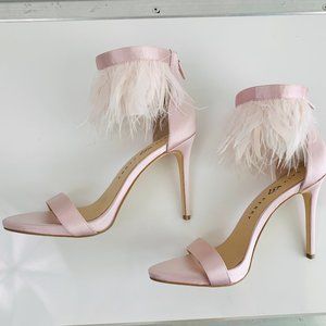 Katy Perry Cashmere Pink Satin Sandal Stiletto NIB
